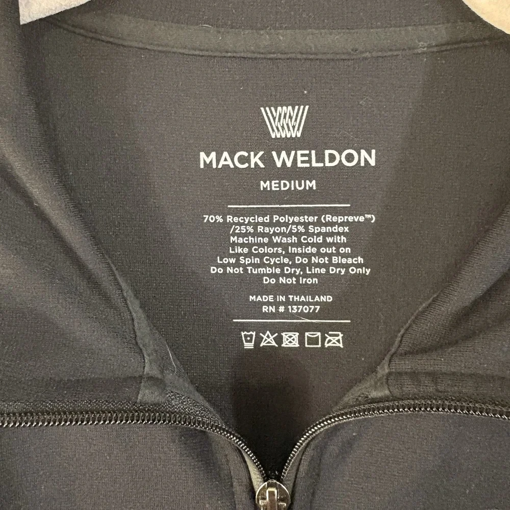 Mack Weldon Atlas Jacket Mens Sz M Black Full Zip Pockets Performance Athleisure